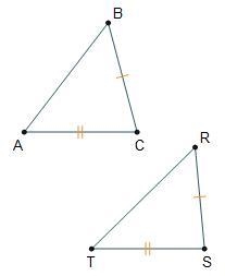 In the triangles, Line segment B C is-congruent-to line segment R S and Line segment-example-1