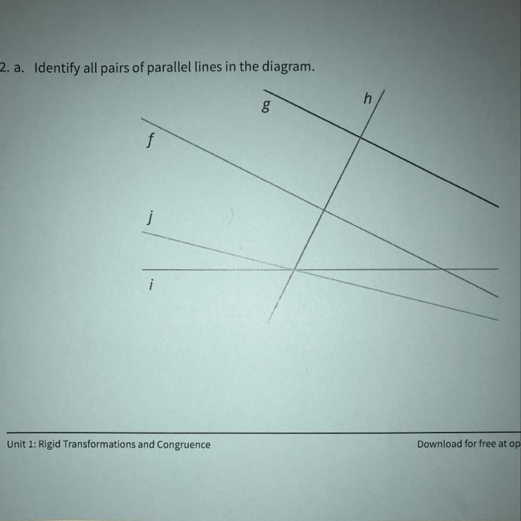 2. a. Identify all pairs of parallel lines in the diagram. HELPPP MEEE-example-1