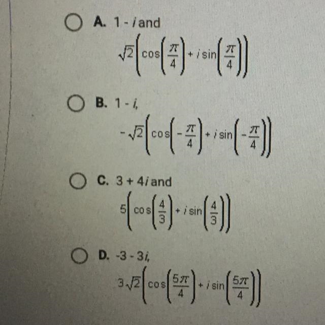 Which pair represents the same complex number ?-example-1