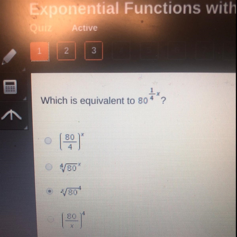 Which is equivalent to 80^ 1/4-example-1