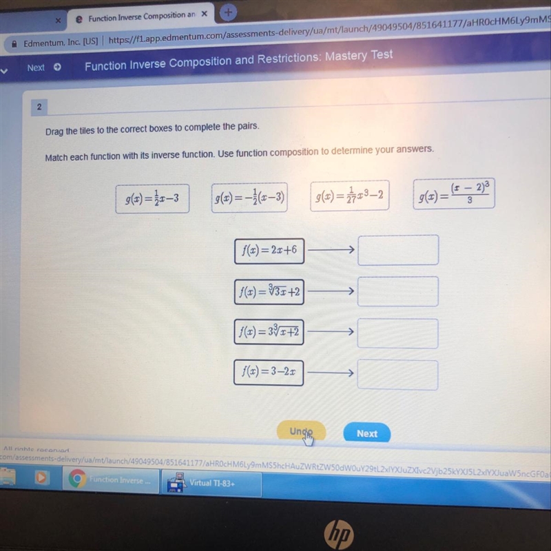 Match each function with its inverse function. use function composition to determine-example-1