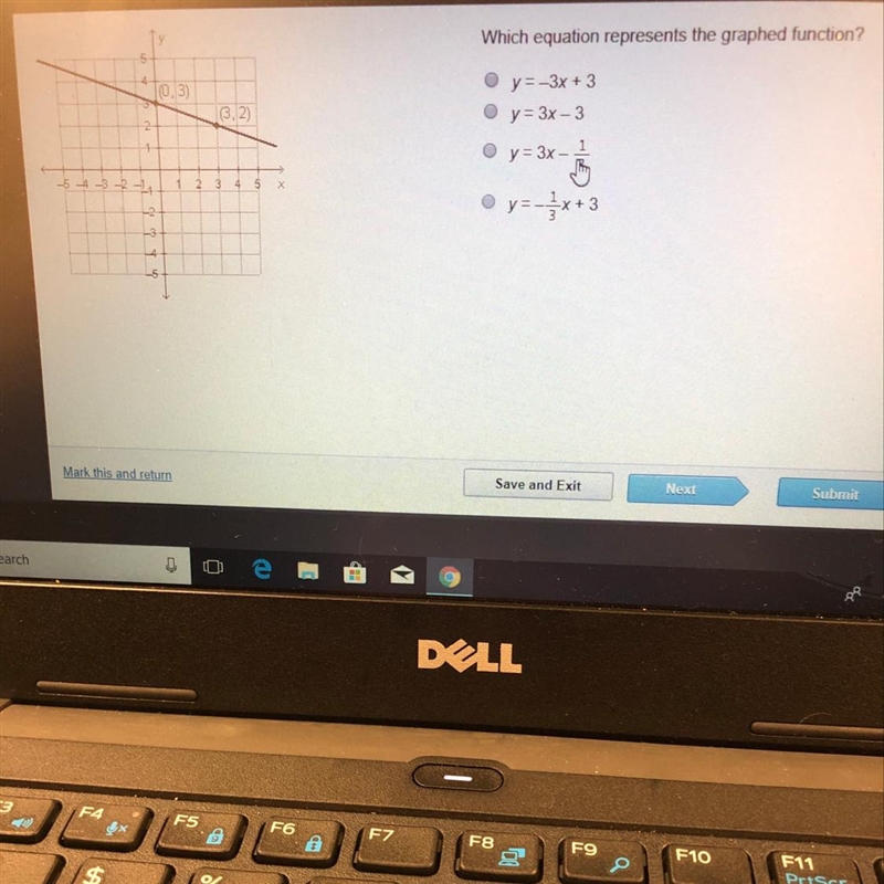 Which equation represents the graphed function-example-1