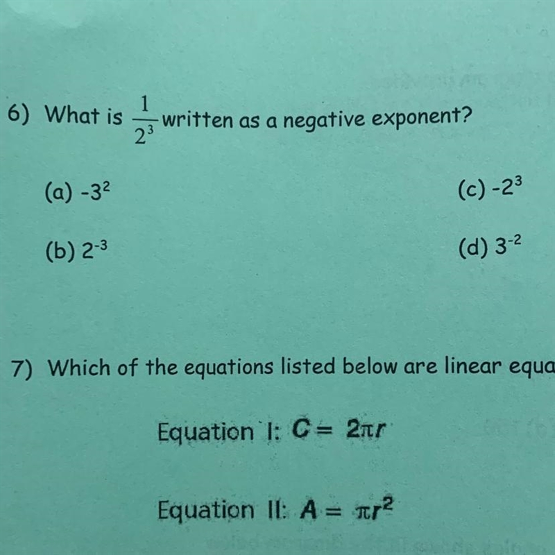 What is 1/(2^3) written as a negative exponent?-example-1