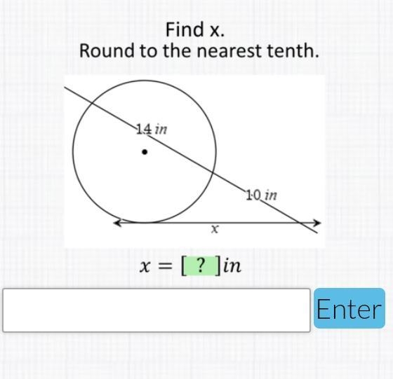 Find x Round to the nearest tenth-example-1