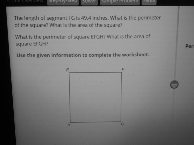 What is the area of square EFGH?-example-1