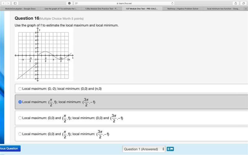 Please Help!!!! Use the graph of f to estimate the local maximum and local minimum-example-1