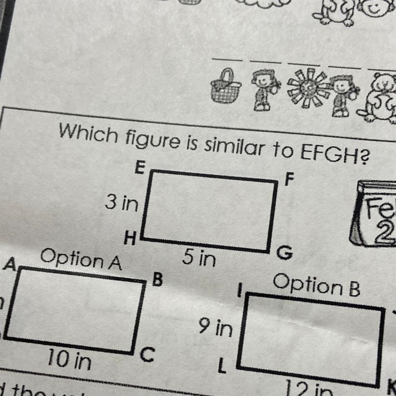 Which figure is similar to EFGH? 3 in HL Option AB 5 in Option B 10 in 12 in-example-1