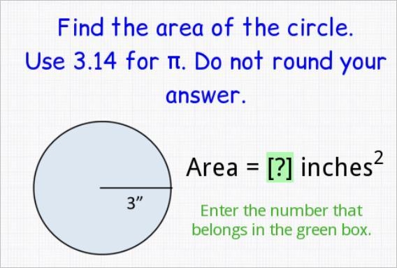 Find the area of the circle-example-1