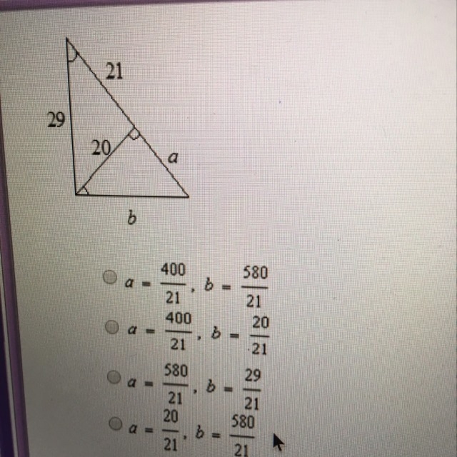 What are the values of a and b?-example-1