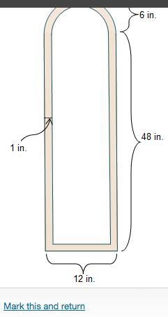 A carpenter is making a wooden window frame that has a width of 1 inch. How much wood-example-1