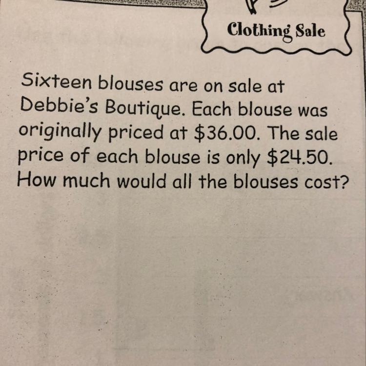 How much would all the blouses cost?-example-1