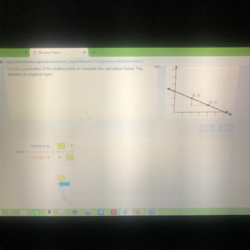 Use the coordinates of the plotted points to complete the calculation below. Pay attention-example-1