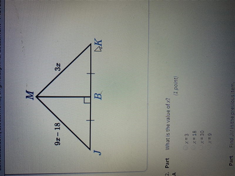 HELP QUICK PLEASE. I need to find x but I forgot the equation for this type of problem-example-1