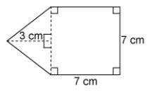 What is the area of this figure? A. 38.5 cm2 B. 49 cm2 C. 59.5 cm2 D. 70 cm2-example-1