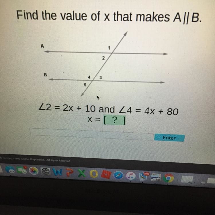 Find the value of x that makes a ll b-example-1