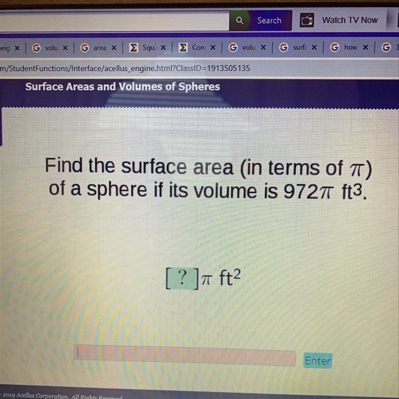 Surface area in terms of pi?-example-1