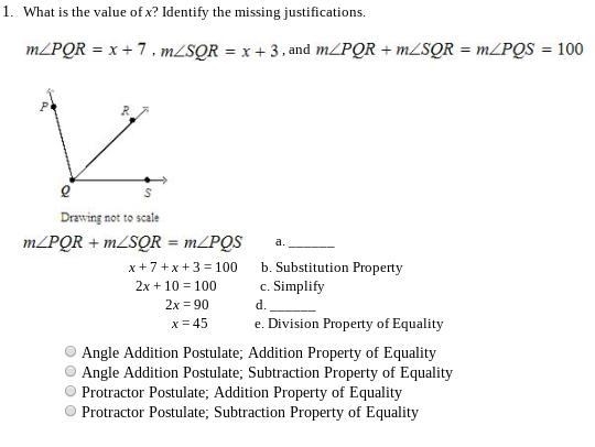 What is the value of x? Identify the missing justifications-example-1