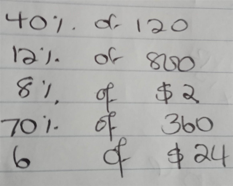 Please help Find the percentage of each of the following quantities​-example-1