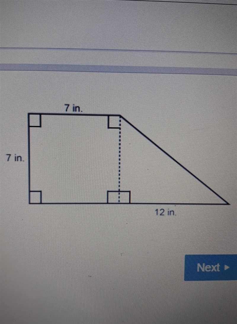 What is the area of this figure? A.49.5 in B.66.5 in C.84.in D.91.in-example-1