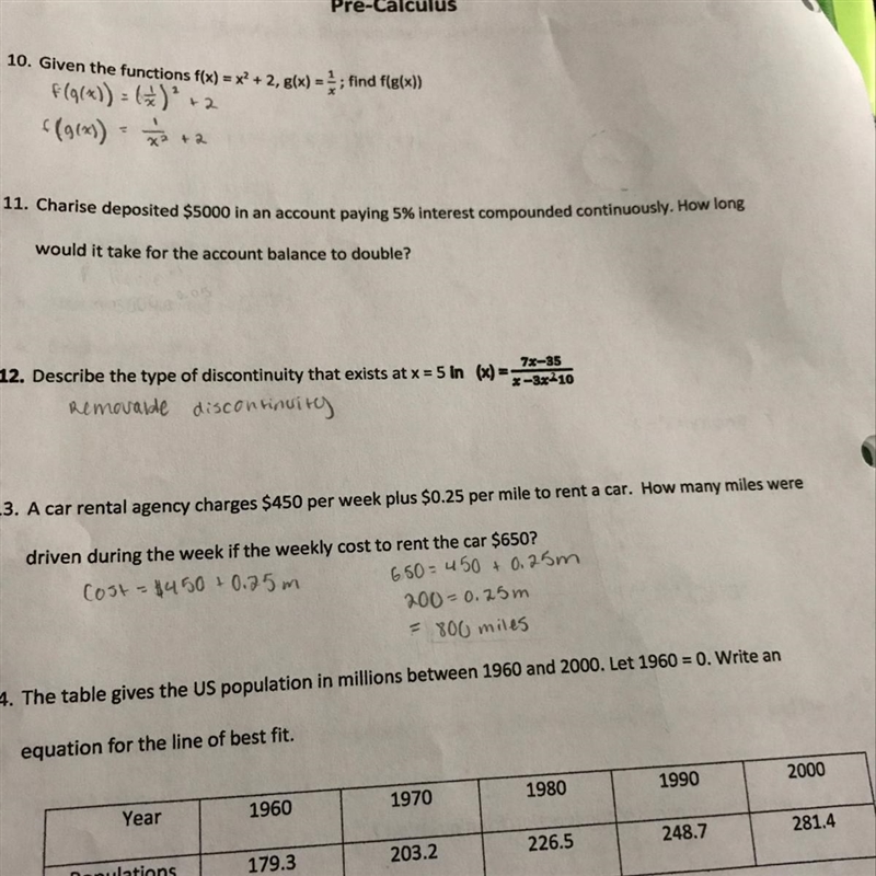 Need help with #11. The answer is about 13.86 years but show work please.-example-1