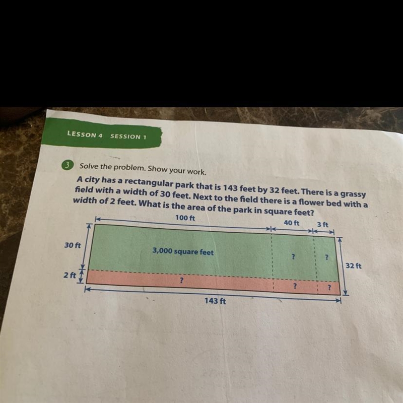 Solution what is the area of the park in square feet-example-1