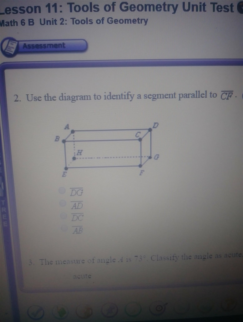 A. DG B. AD C. DC D. AB​-example-1