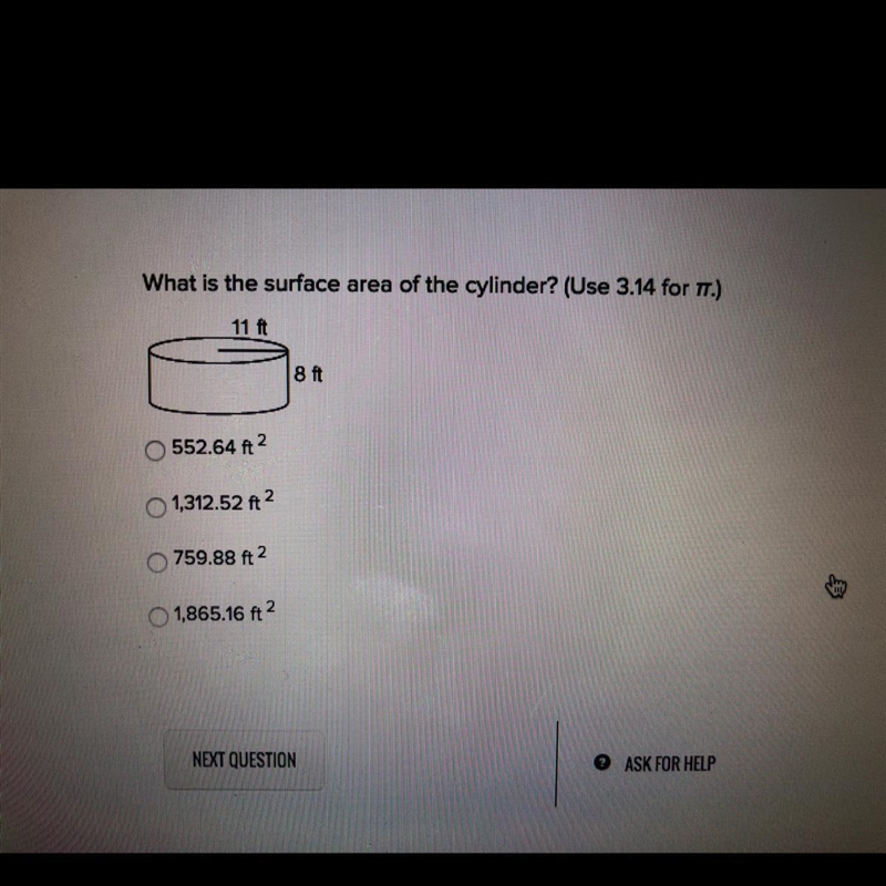 What is the surface area of the cylinder?-example-1