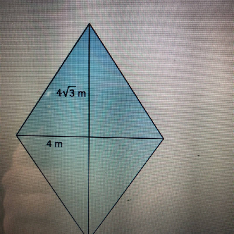 Find the area of the rhombus. Answer options: 48sqrt3, 32sqrt3, 64sqrt3, 64^2-example-1