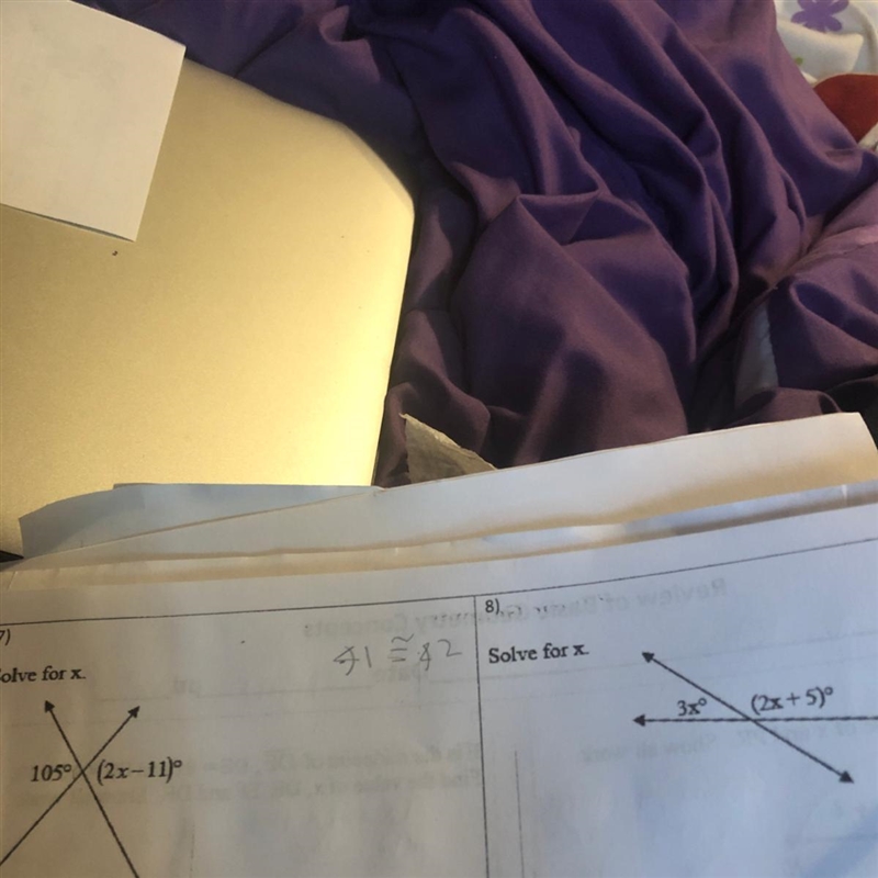 1 and 2 pleaseee help/ solve for x-example-1