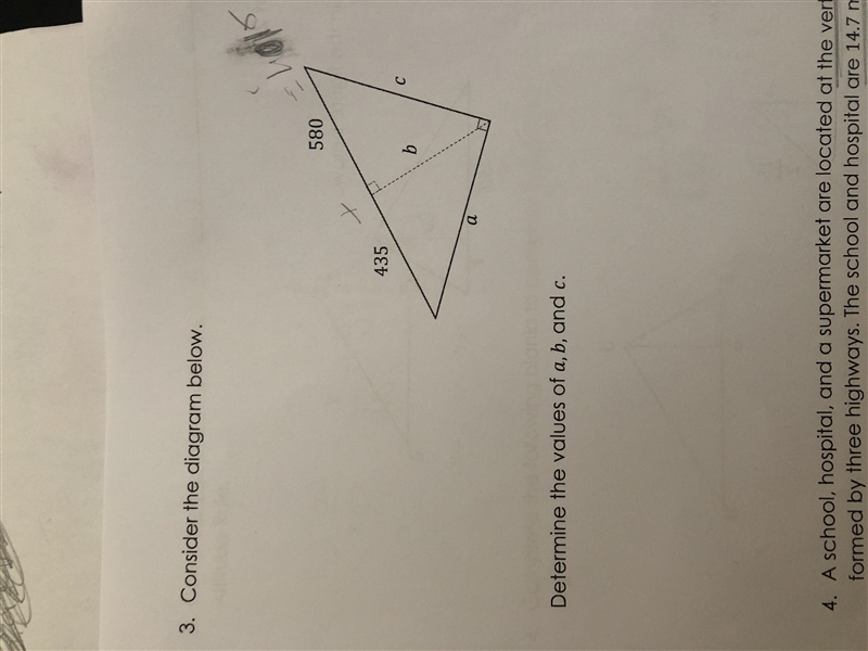 Consider the diagram below. Determine the values of a,b, and c. How do I solve this-example-1