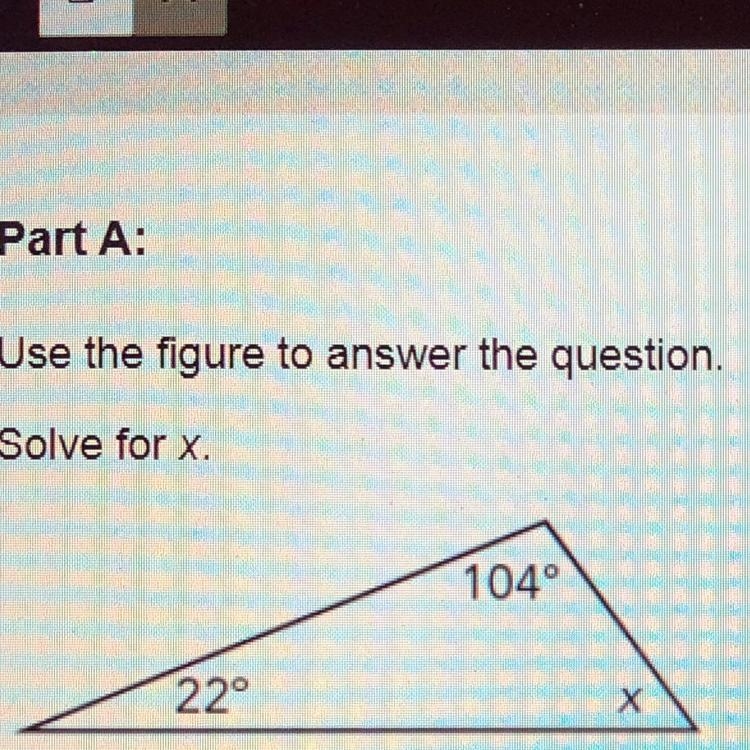 Part A: Use the figure to answer the question. Solve for x.-example-1