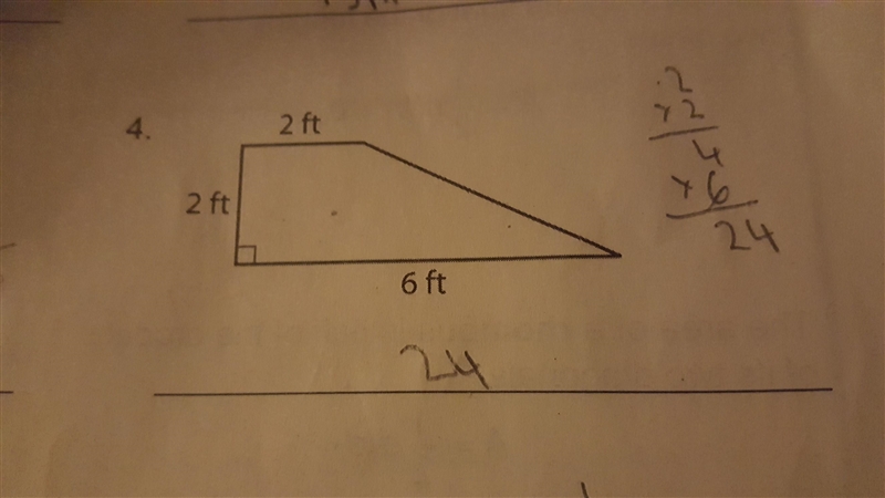 Am I finding the area of this wierd shape correctly if not what am I doing wrong?-example-1