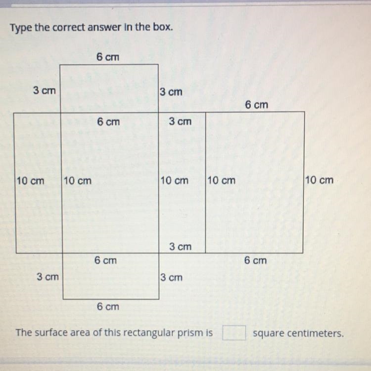 What’s the surface area in square centimeters???-example-1