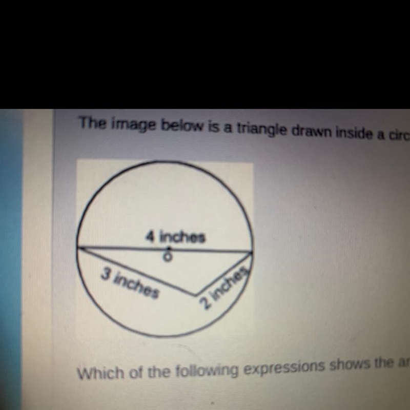 PLS HELP, IM DUMB The image above is a triangle drawn inside a circle with center-example-1