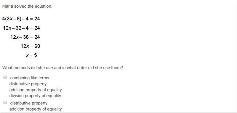 What methods did she use and in what order did she use them?-example-1