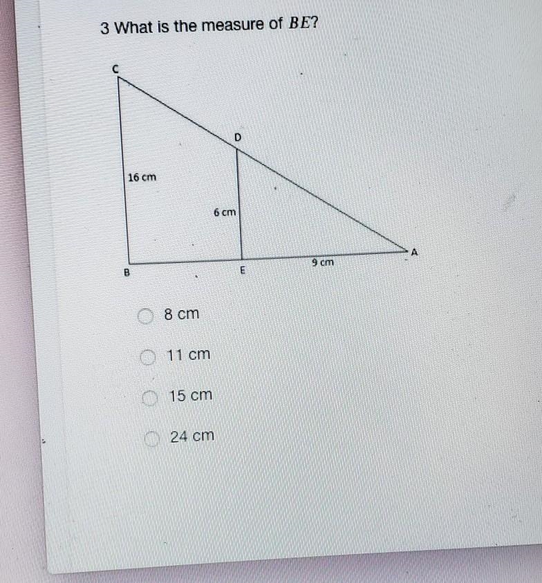 What is the measure of B E​-example-1