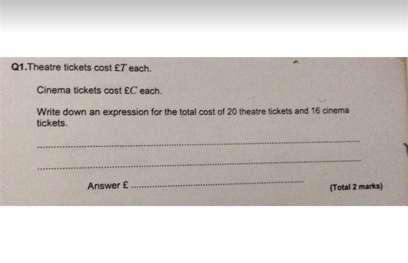 For this question would u have to write it in a factorised term like 4(5T+4C) or not-example-1