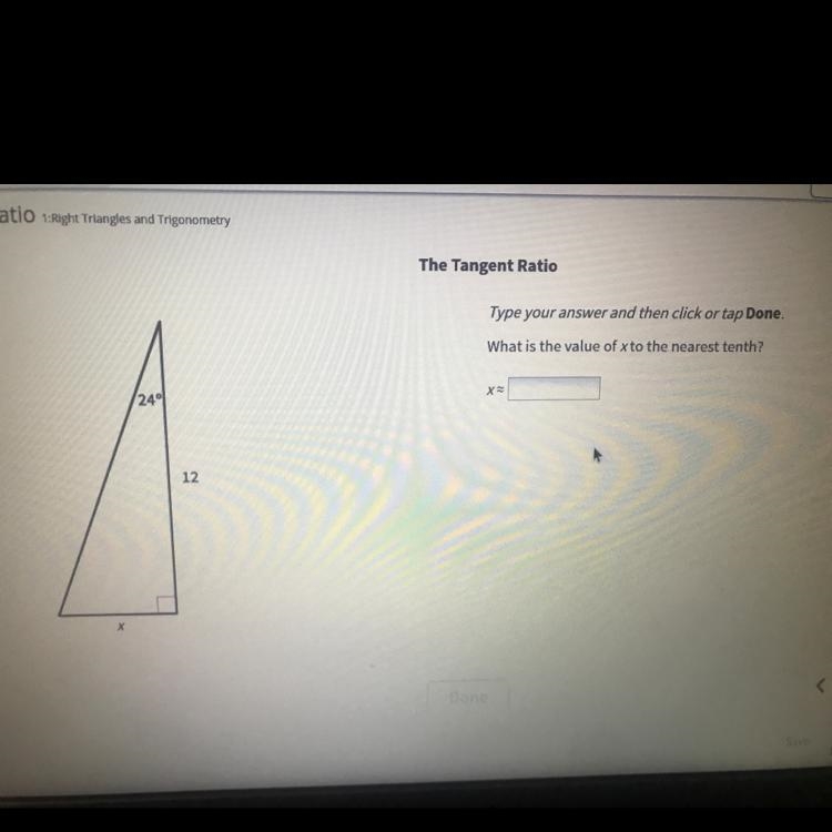 What is the value of x to the nearest tenth?-example-1