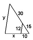 In the figure below, the segment is parallel to one side of the triangle. The ratio-example-1