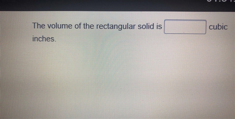 The volume of the rectangular solid is _____ cubic inches-example-2