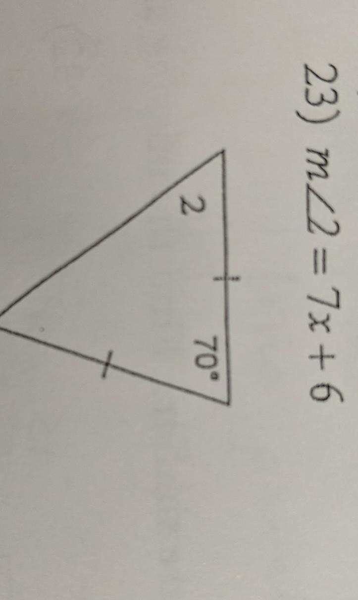 23) m 2 = 7x + 6 70°​-example-1