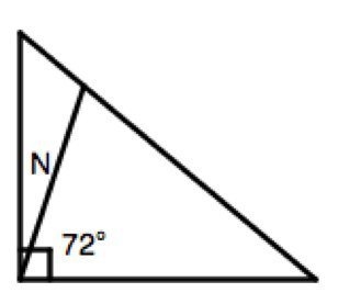 What is the measurement of N? A) 17° B) 18° C) 20° D) 45°-example-1