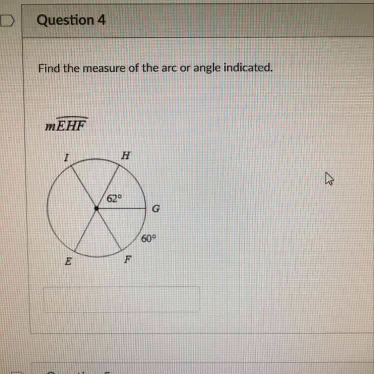 Find the measure of the arc or angle indicated-example-1