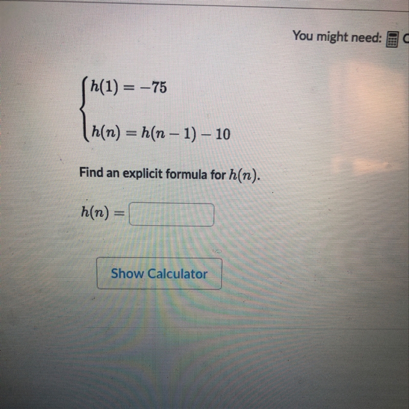 Find an explicit formula h(n). Please help fast-example-1