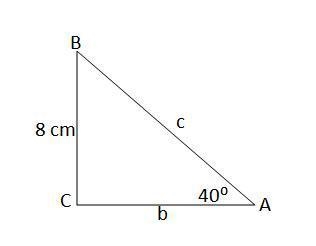 Triangle ABC is a right triangle. Find the measure of side b. Round to the nearest-example-1