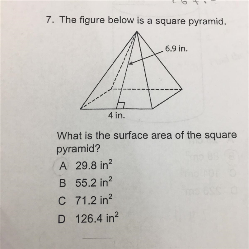 What is the surface area of the square pyramid?-example-1