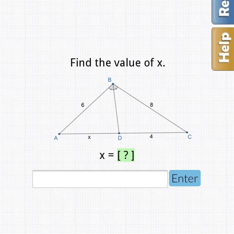 Please help find the value of x-example-1