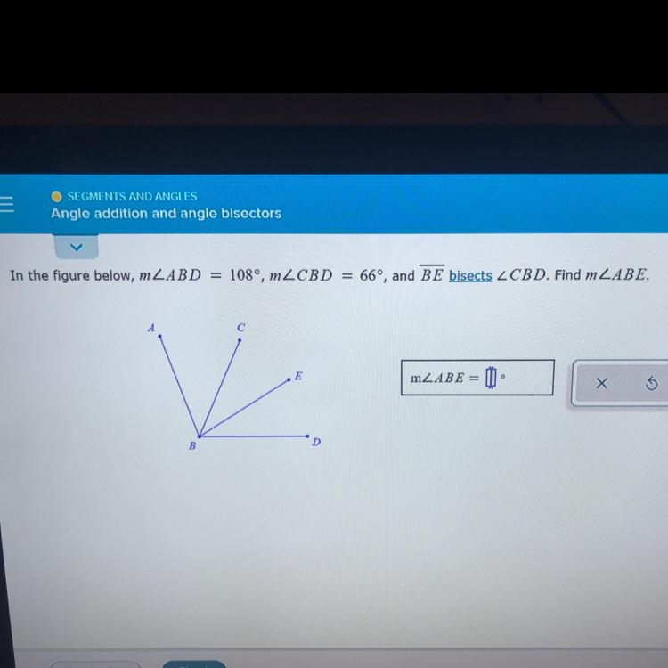 Angle addition and angle bisectors. Can someone help me with this please?-example-1