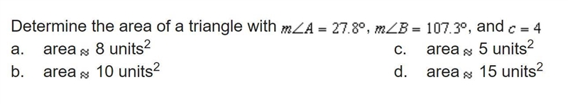 Determine the area of a triangle with (see picture below)-example-1