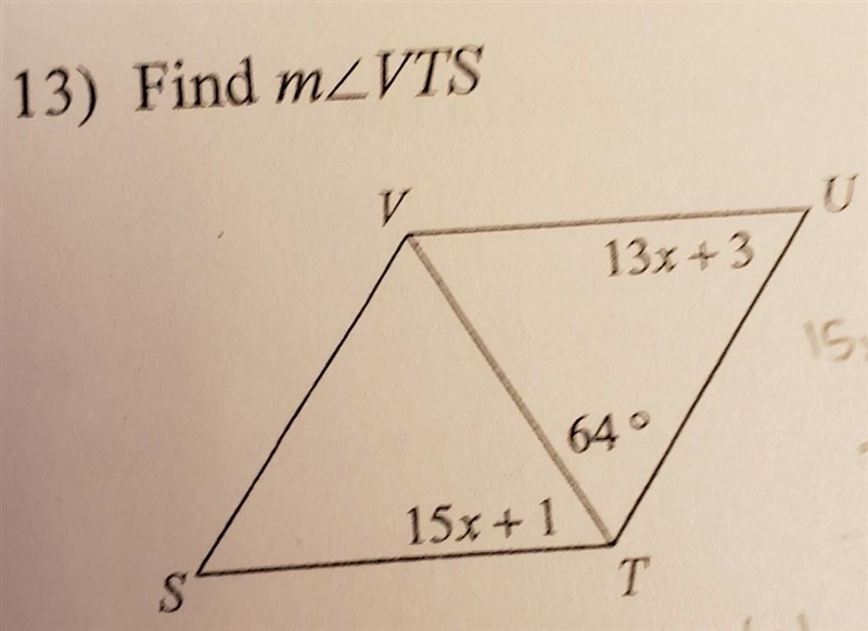 Please help me! I need to find what the measure of angle VTS is​-example-1